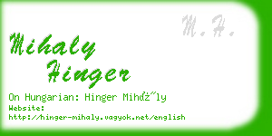 mihaly hinger business card